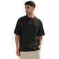 Nobero MenS Self Design Oversized Fit T-Shirt (1M-Twts-R0104_Black