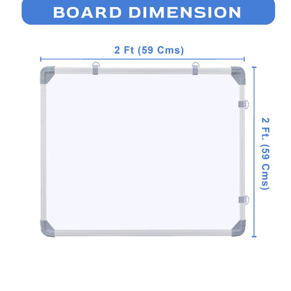 Eduway 2X2 Feet Kunj Non-Magnetic Double-Sided White Board And Chalkboard Combo With 1 Marker And 1 Duster | Ideal Use For Home,