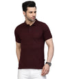 Rigo Half Sleeve Polo Neck T-Shirt for Men | Regular Fit, Solid Casual T-Shirts | Collar T-Shirts for Men Wine