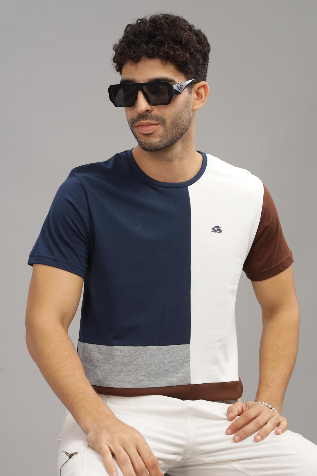 ADRO Tshirt for MenMulti Color T-Shirt for MenCotton T-ShirtMens TshirtRN8-24-SBWHBR