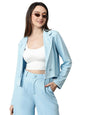 Kotty WomenS Solid Single Breasted Casual Blazer Sky Blue