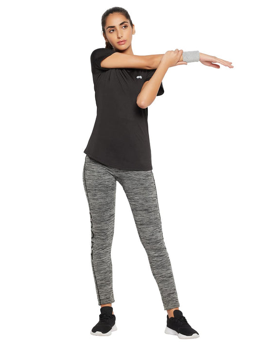 Clovia Womens Comfort Fit Active T-Shirt(AT0112C13_Black_XXL)