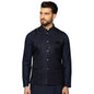 Kisah MenS Nehru Jacket Ethnic Festive Navy Blue Waistcoat Cotton, Regular Fit