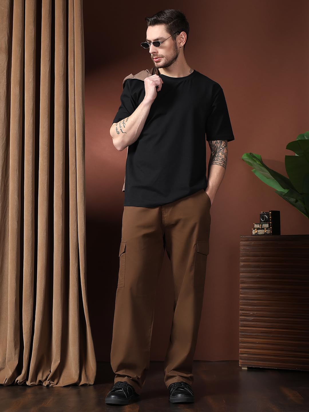 Kotty MenS Cargo Pants | Cotton Cargo Pants For Men | Comfortable & Stylish Cargos(Brown,30)