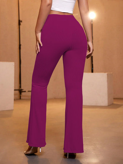AVANOVA Wine Womens Yoga Dress Pants Stretchy Work Slacks Business Casual Office Flare Bell-Bottom/Boot-Cut Elastic Waist Regul