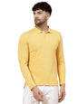 Rigo Full Sleeve Casual Wear Solid Polo T-Shirts for Men | Slim Fit Collar T-Shirts for Men Yellow