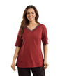 Fabindia Women's Maroon Cotton Check Slim Fit Short Kurta
