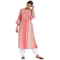 Fabindia Women Screen Printed Viscose Blend ong Kurta Hand_Multicolour
