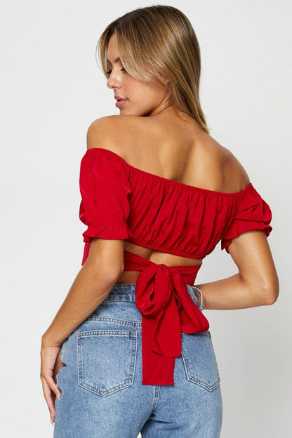 Shasmi Womens & Girls Red Beshop Sleeve, Sweet Heart Neck, Lace Pullover Blouse Tops for Women/Tops, T-Shirts for Girls (TOP 7