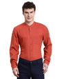 Turtle Men Slim Fit Solid Cotton Lyocell Brick Red Casual Shirt