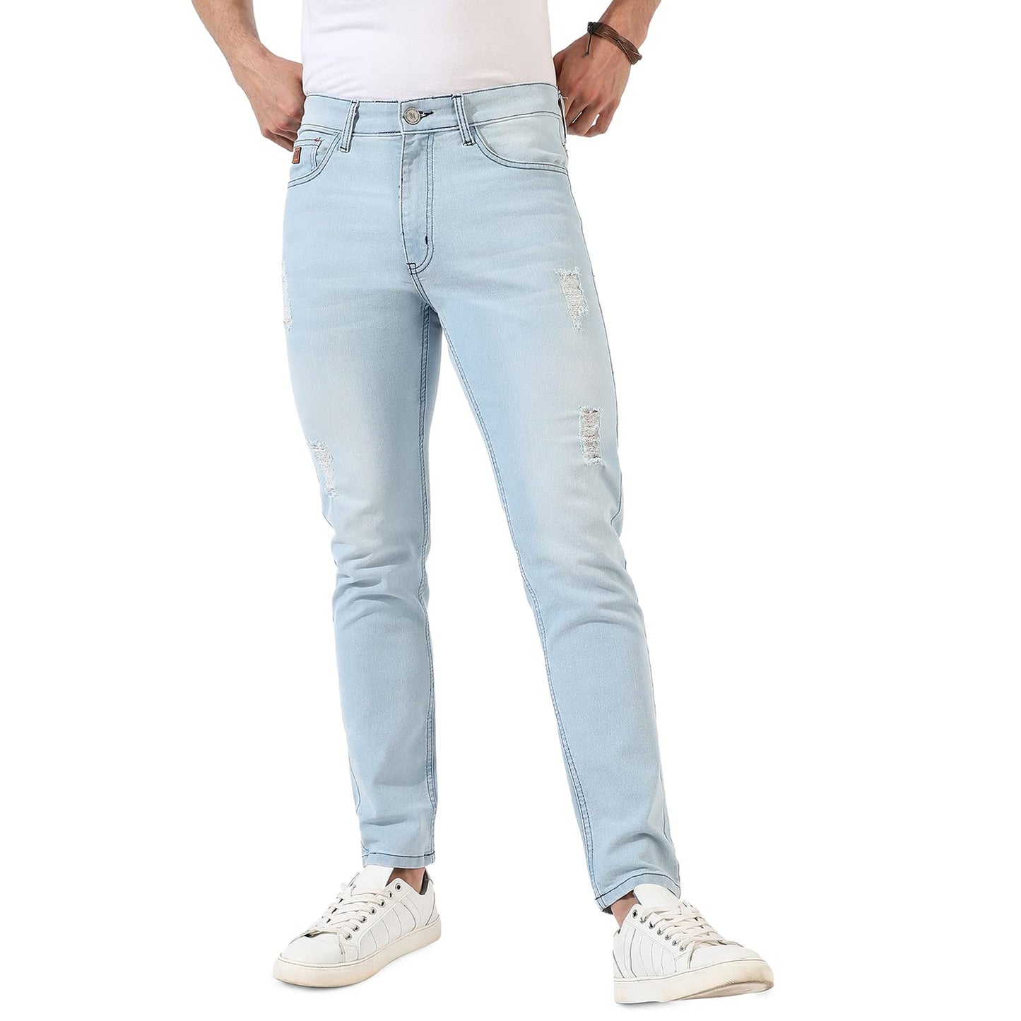 Campus Sutra Mens Classic Jeans (SSS23JN_CSMSSJEAN1025_Light Blue