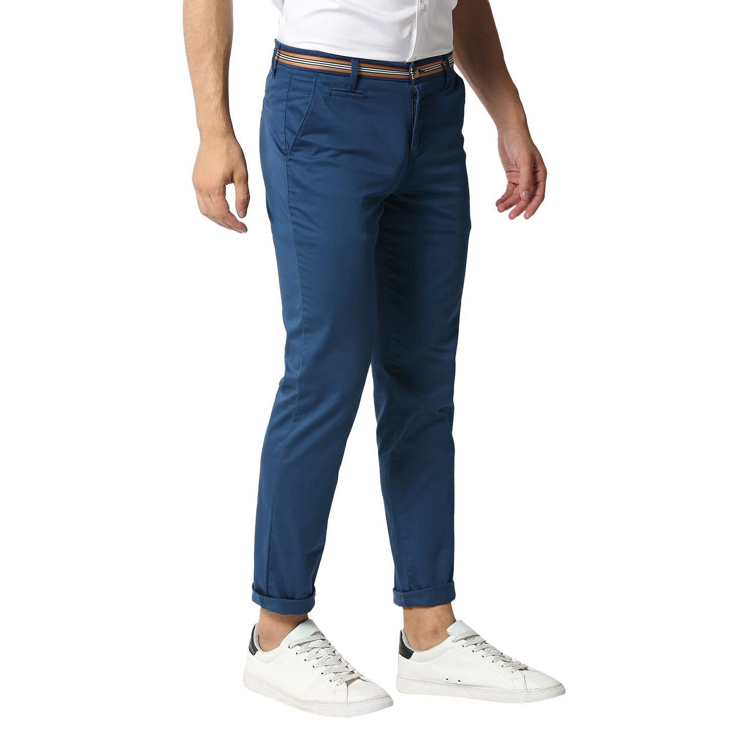 Thomas Scott Mens Solid Slim Fit Trouser Midnight Blue