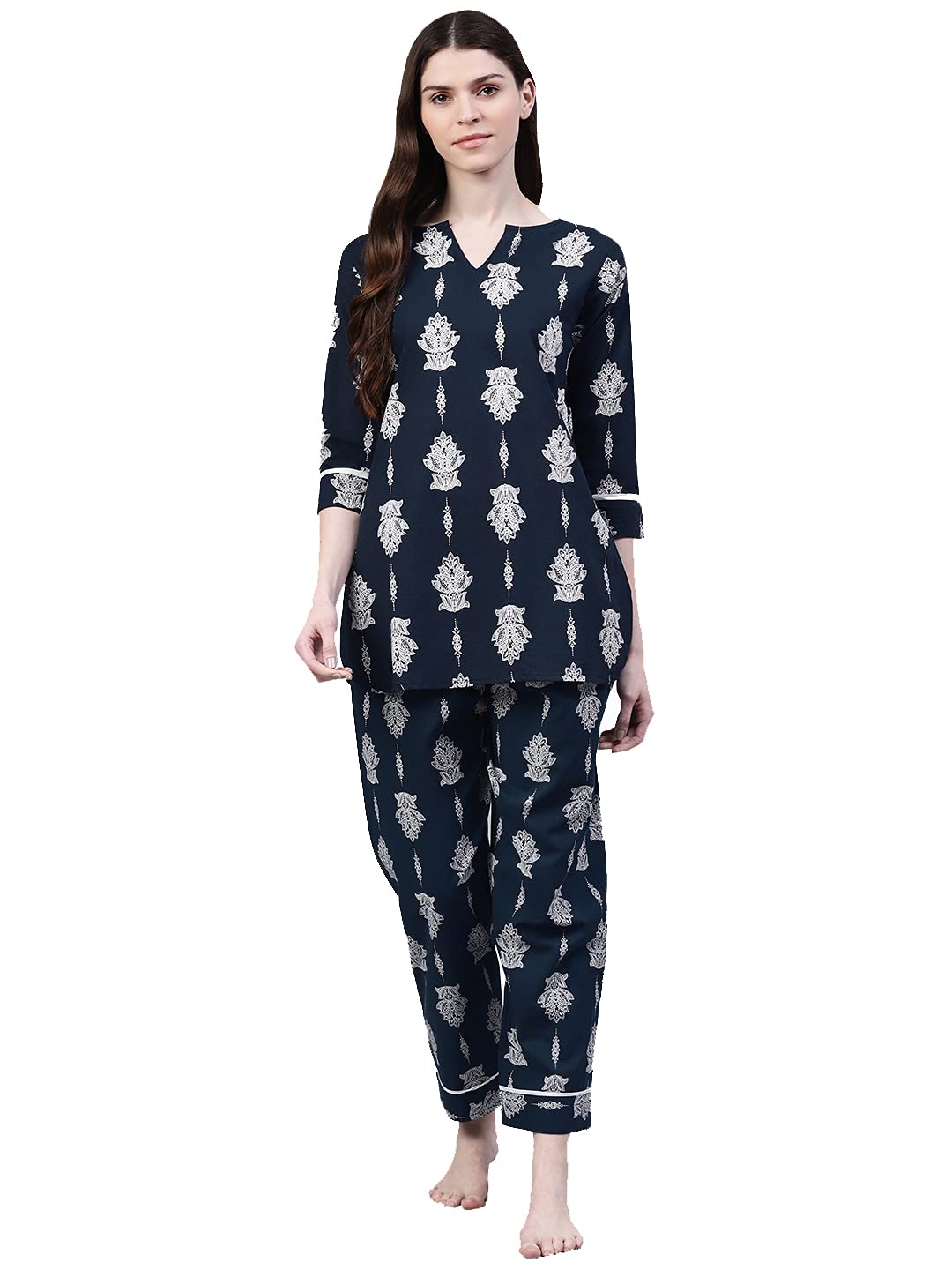 Stylum Womens Floral Print Cotton Night Suit Set