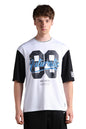 Hubberholme Men Printed Oversized Round Neck Half Sleeve Tshirts 124 White