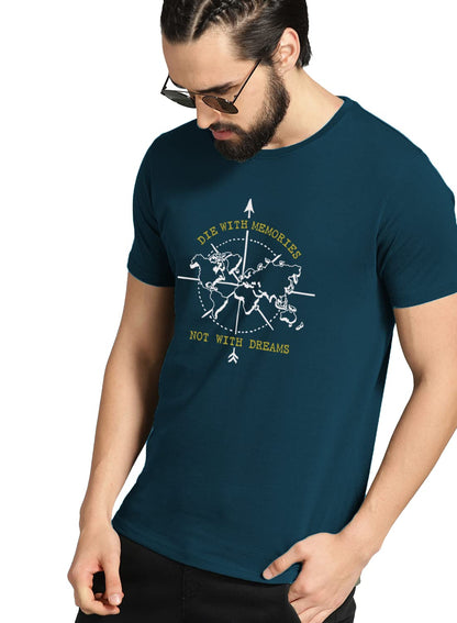 Adro Die With Memories Not With Dreams Mens Printed T-Shirt (L)