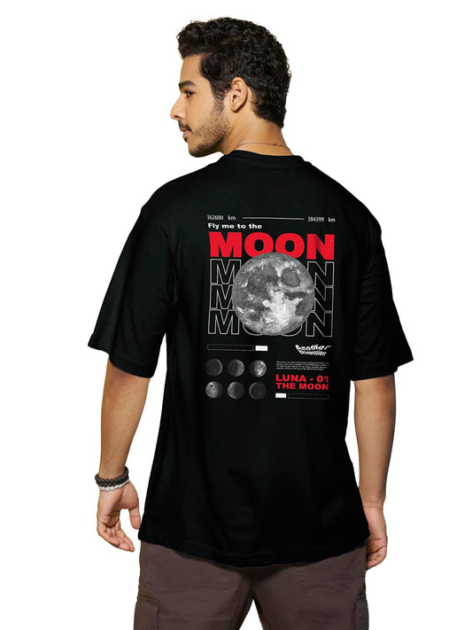 Bewakoof Cotton Mens Oversized Half Sleeve T-Shirt Black, 2XL