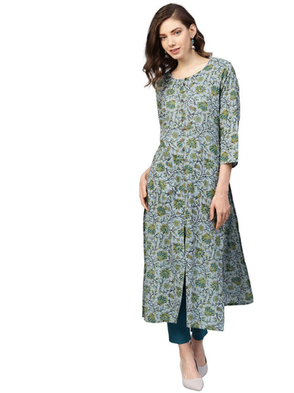 Varanga Women's Cotton Solid Straight Kurta