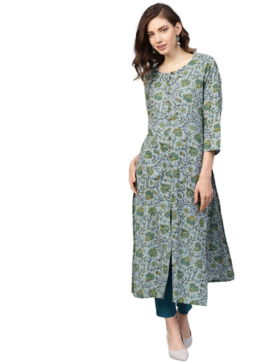 Varanga Women's Cotton Solid Straight Kurta