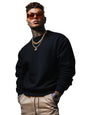 Veirdo Mens Cotton Poly Fleece Oversized Fit Solid Sweatshirt