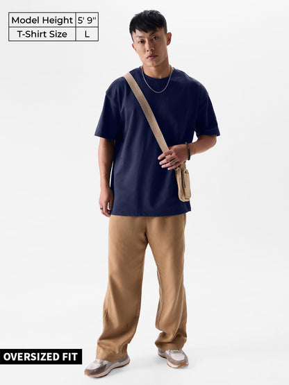 The Souled StoreSolids: Navy (Oversized) Oversized T-Shirts