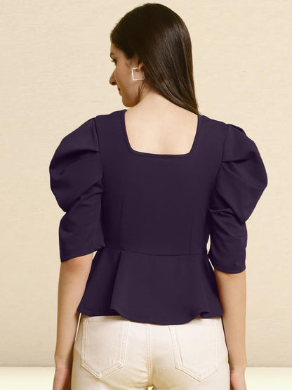 Tee Projekt Womens Casual Trendy Top with Stylish Short Puff Sleeves ll Soft & Stylish Womens Tee