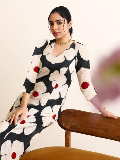 ANNI DESIGNER Cotton Blend Women Casual Kurta With Pant