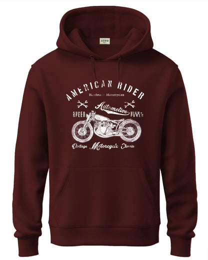 ADRO Men's Cotton Blend Neck Hooded Sweatshirt (H24-AME-MR)