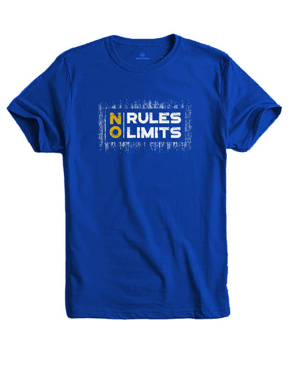 ADRO No Rules No Limits Mens Printed T-Shirt (RNR-M-LIM-RB_Royal Blue)