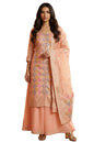 Aurelia Women'S Peach Floral Printed A Line Kurta With Palazzo And Dupatta Set - (As16402-706056-L)