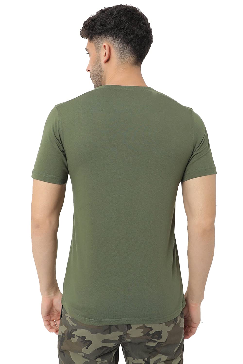 ADRO Men's V Neck Combo Plain Cotton T-Shirts_VCM2-PLN-BL-OL