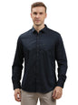 Turtle Men 100% Cotton Slim Fit Solid Navy Blue Casual Shirt