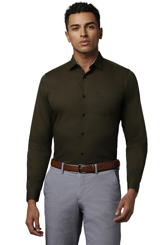 Allen Solly Men Slim Fit Solid Formal Full Sleeve T-Shirt