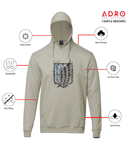 ADRO Men's Cotton Neck Hooded Sweatshirt (H22-1-WINN-CH_Beige)