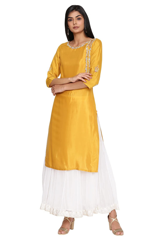 W for Woman Viscose Women Straight Kurta with Embroidery