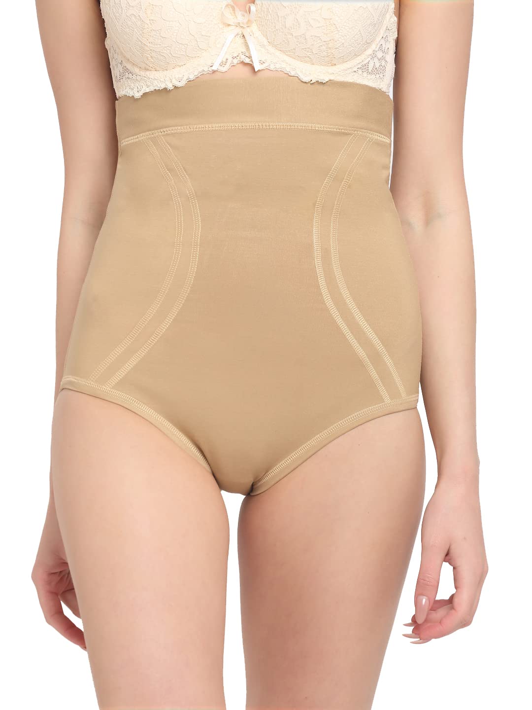 Shasmi Womens High Waist Shapewear with Anti Rolling Strip Tummy Control Tucker Waist Slimming Panties Women Shapewear Underwea