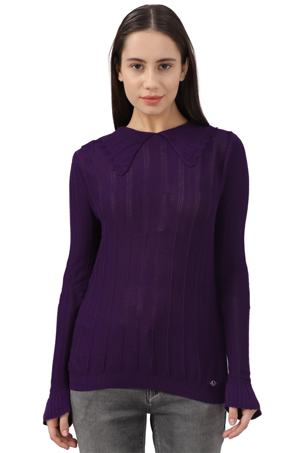 Allen Solly Women Regular Fit Solid Casual Full Sleeve Top