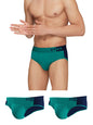 XYXX Mens Underwear Dualist IntelliSoft Antimicrobial Micro Modal Brief Pack of 3 (Navigate & Black Iris;Navigate & Black Iris;