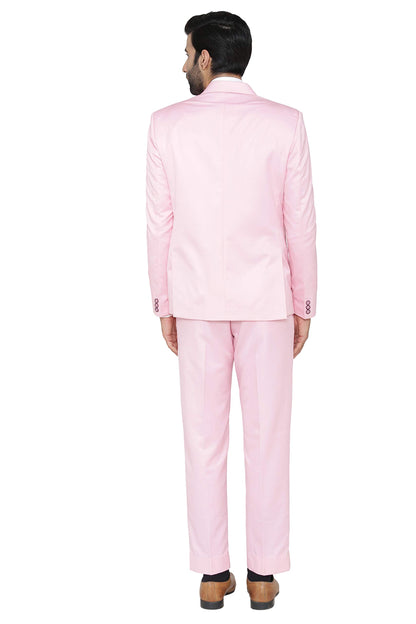 WINTAGE Mens Polyester Cotton and Evening 2 Pc Suit : Pink