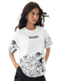 The Souled Store Cartoon Network: 90s Fave Women and Girls Short Sleeves Round Neck White Graphic Printed Cotton Lightweight Ev