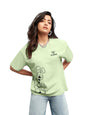 Bewakoof X Official Garfield Merchandise Womens Be Stupid Odie Graphic Printed 100% Cotton T-Shirt - Oversized Fit, Round Neck,