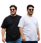 Veirdo Mens Cotton Oversized Loose Fit Drop Shoulder Solid Core Plus Size T-Shirt Combo