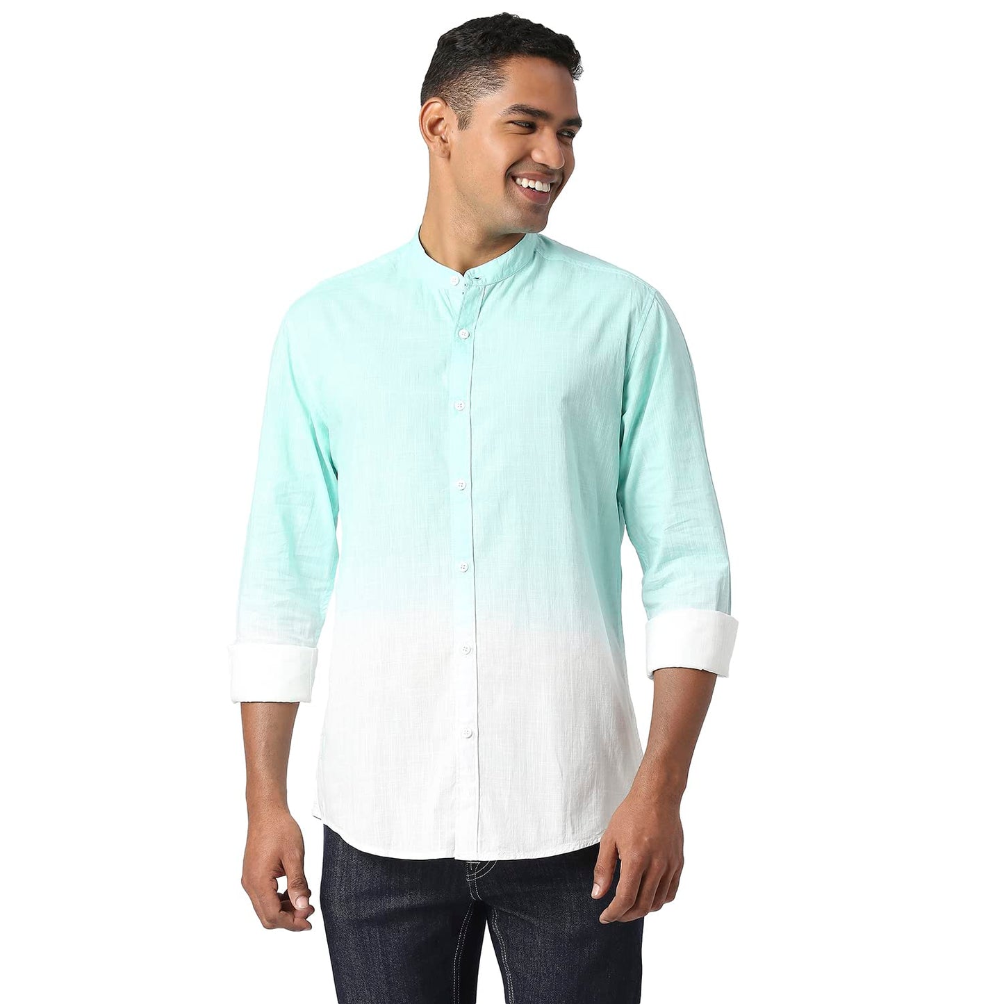 Pepe Jeans MenS Color Block Regular Fit Shirt (Pm308094665S_Green