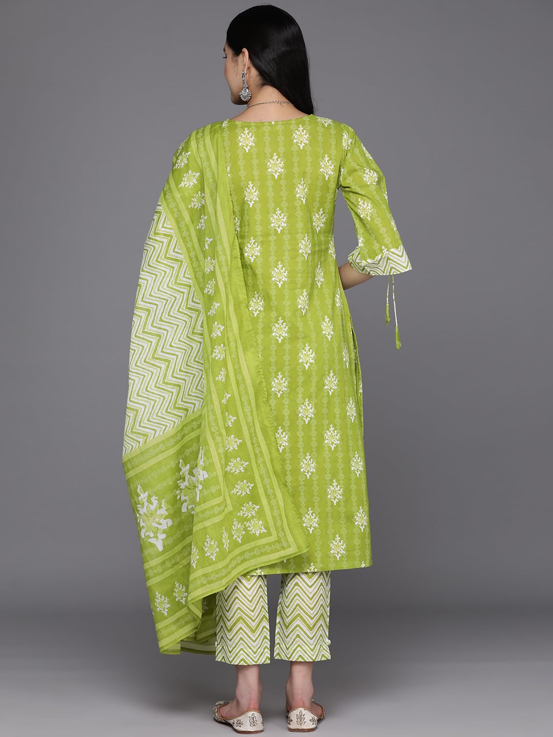 Libas WomenS Pure Cotton Kurta Sets (34395_Lime Green