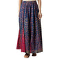 Aurelia Blue Floral Printed Gathered Skirt for Women