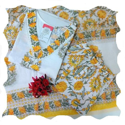 Pinkmint WomenS Hevy Cotton Blend White Kurta Set L Stitched Printed Dupatta Set L Stylish Women Festival Dress (Pack Of 1)