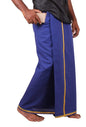 Prakasam Cotton Mens Pure Cotton Fine Quality Stitched Pocket Welcro Attachment Blue Colour Dhoti For Mens