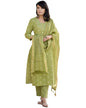 Gosriki WomenS Rayon Viscose Straight Printed Kurta With Pant & Dupatta (Maheman Pista-Gs_Xl_Pista_X-Large)