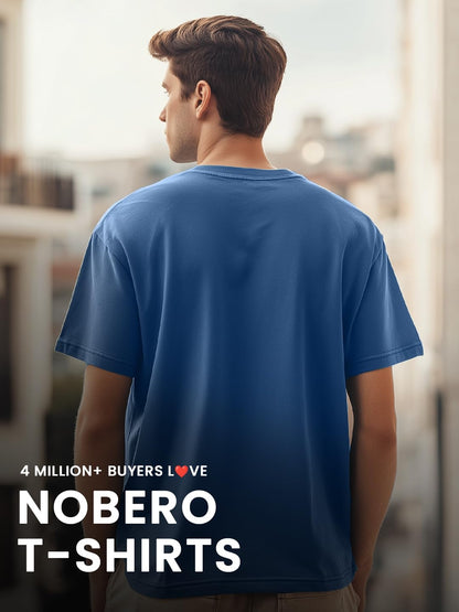 Nobero MenS Graphic Printed Regular Fit T-Shirt (1M-Twts-C0990_Marine
