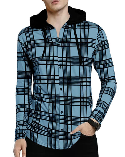 Noble Monk MenS Checkered Long Sleeve Shirts |Button Down Shirts With Hoodie