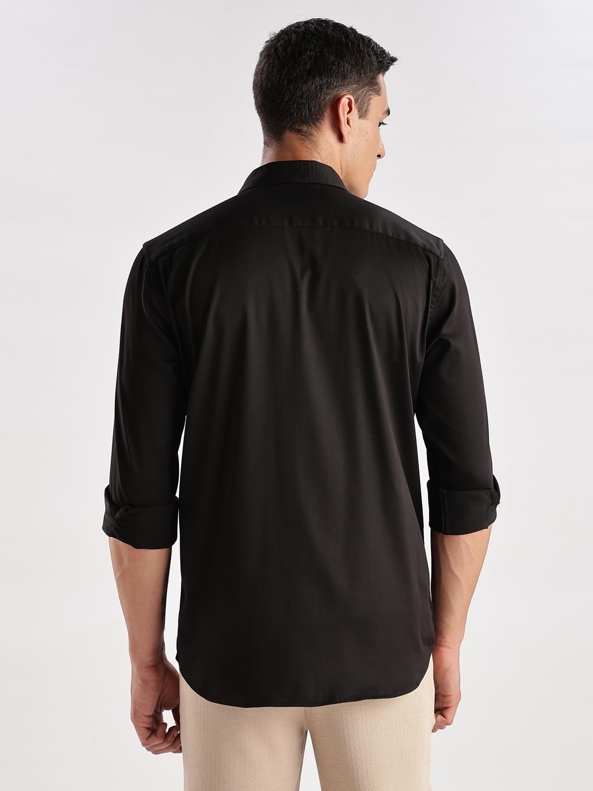 ADRO Mens Slim Fit Solid Casual Shirts | Plain Satin Evening Shirt | Stylish Office or Party Shirt | All Day Fresh Spread Colla